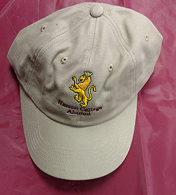 Beige Ball Cap w/Embroidered Nasson College Lion