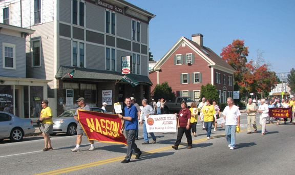 Nasson College Alumni showing spirit in a parade!